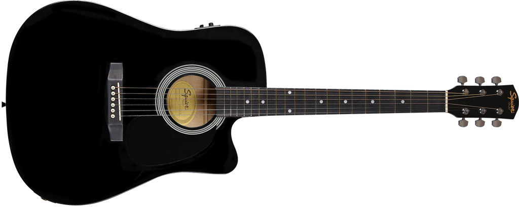 SQUIER SA105CE Dreadnought Cutaway Stained Hardwood Fingerboard Black