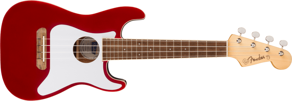 FENDER Fullerton Strat® Uke Walnut Fingerboard White Pickguard Candy Apple Red