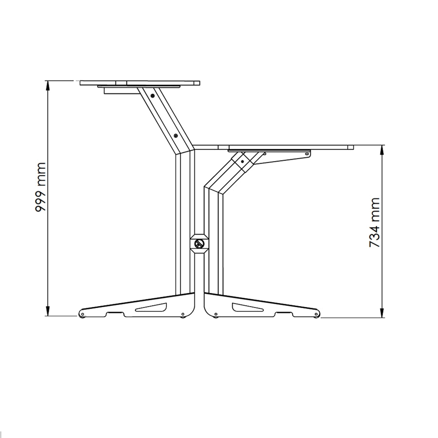 Z/630 BK Workstation a 2 Ripiani Finitura Black