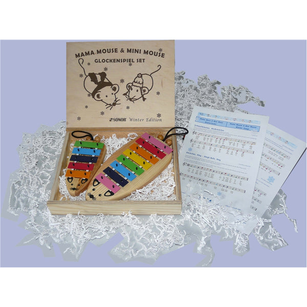 MaMa & MiMa Set di 2 Glockenspiel a forma di Topo