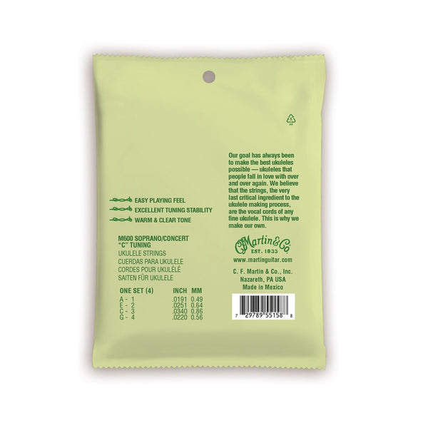 M600 Ukulele Strings Soprano/Concerto Fluorocarbon 19.1-22