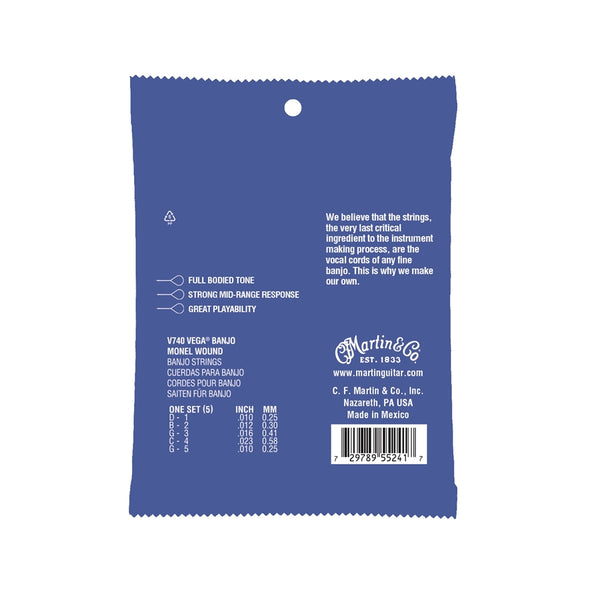 V740 Vega Banjo Strings Medium Monel Wound