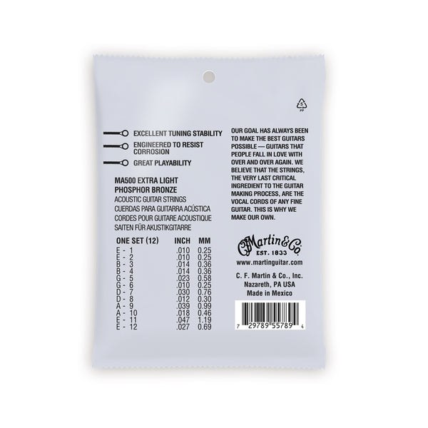 MA500 Authentic SP Extra Light 12-Strings Phosphor Bronze 10-47