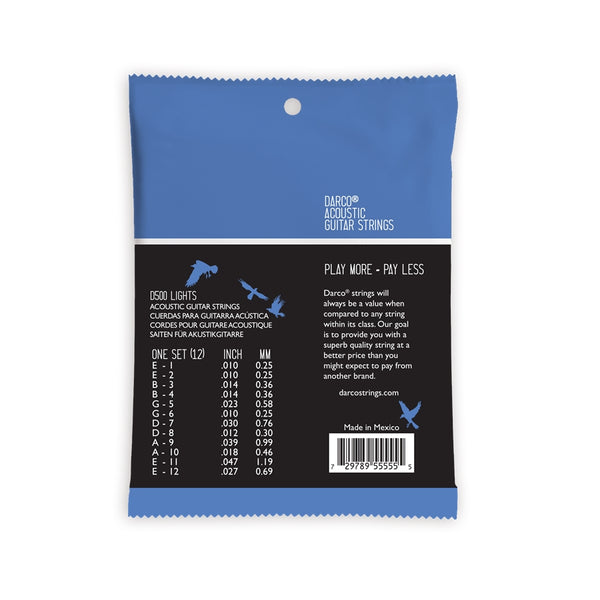 D500 Darco Acoustic Light 12-Strings Bronze 10-47