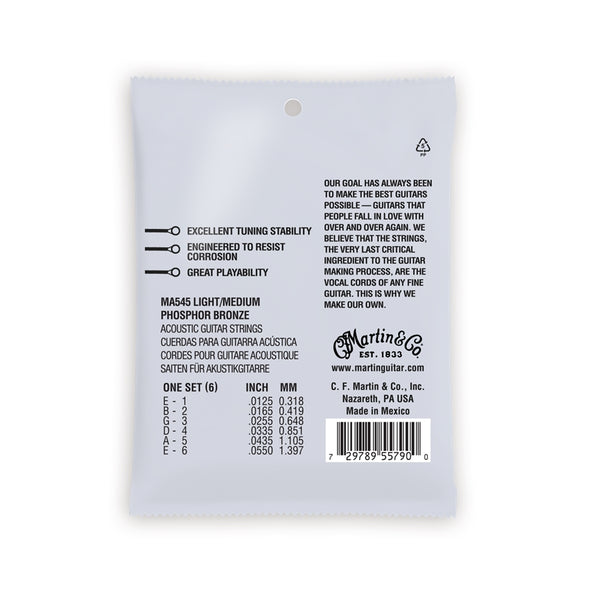 MA545 Authentic SP Light/Medium Phosphor Bronze 12.5-55