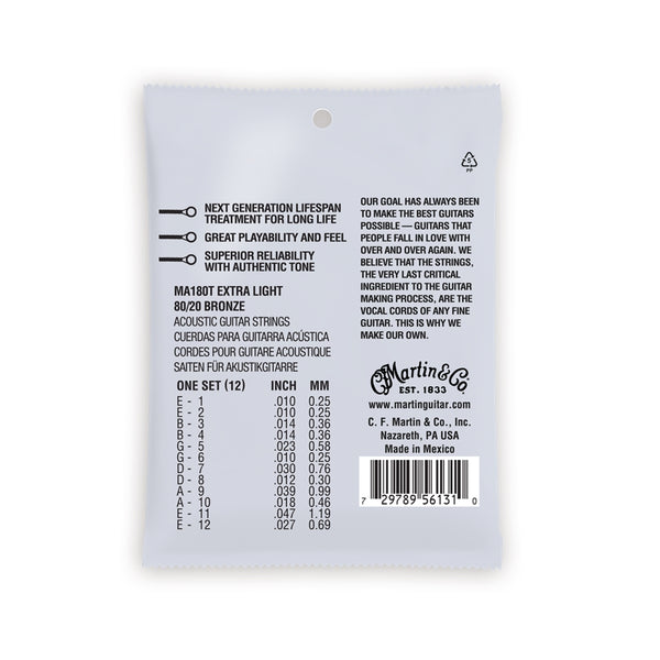 MA180T Authentic Lifespan 2.0 Extra Light 12-Strings Bronze 10-47