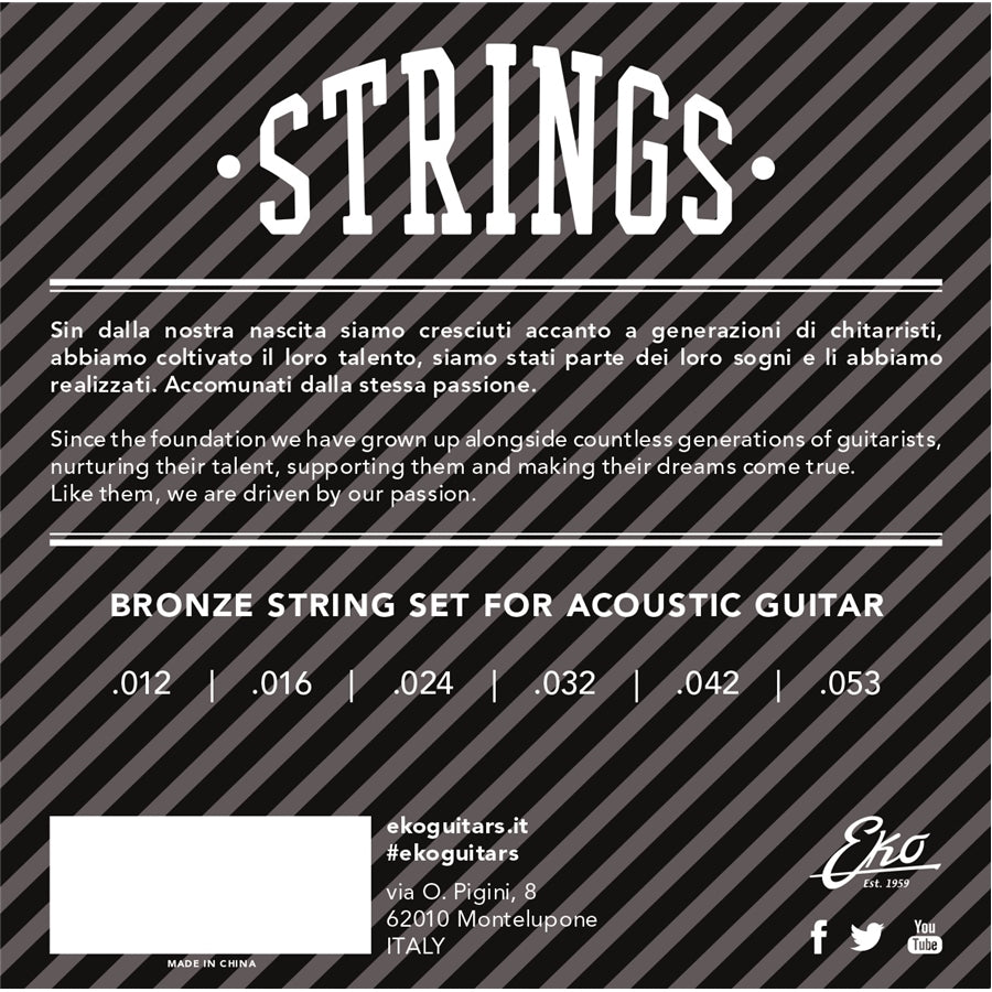 Corde Chitarra Acustica Bronze 12-53 Medium Set/6