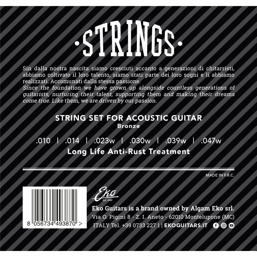 Corde Chitarra Acustica Bronze 10-47 Light Set/6