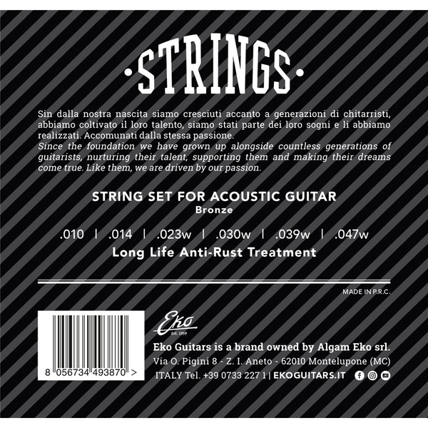 Corde Chitarra Acustica Bronze 10-47 Light Set/6