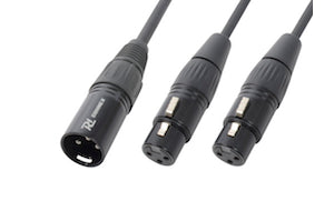 CX142 Cable Splitter XLR M-2 XLR F