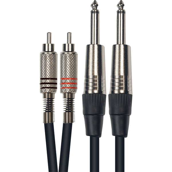 K03-3 Cavo Segnale Stereo 2x RCA maschio/2x Jack TS (Mono) 3 m