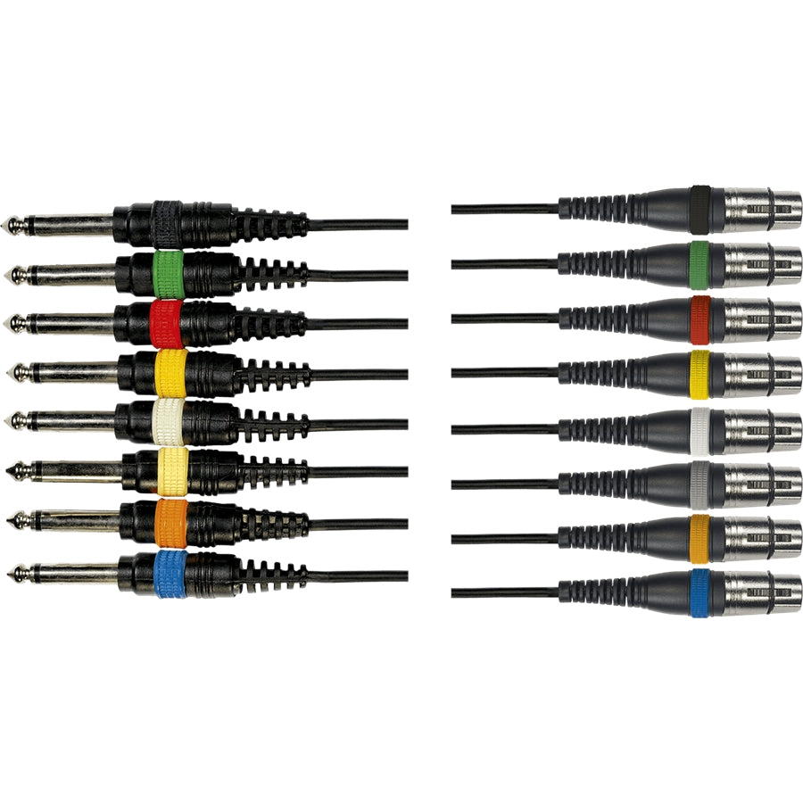 OC11 Frusta 8 Cavi Jack Mono/XLR Femmina 5 m