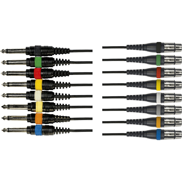 OC11 Frusta 8 Cavi Jack Mono/XLR Femmina 5 m