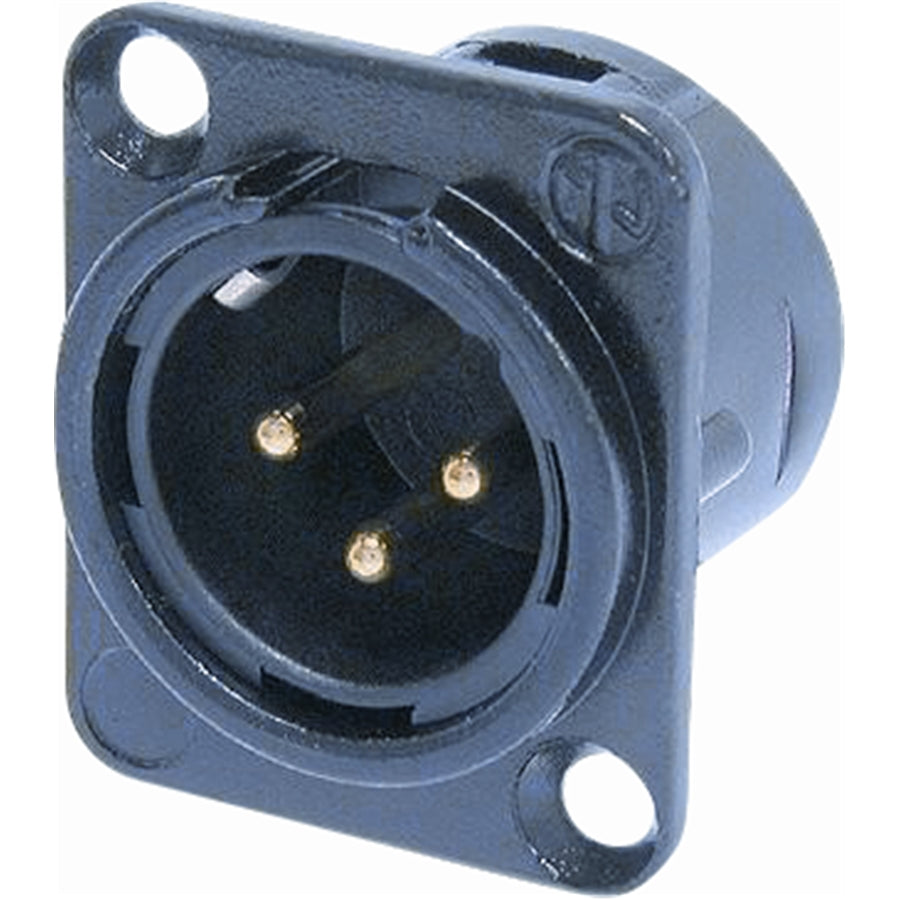 NC/353 GD XLR 3 poli maschio Neutrik (NC3MD-L-B-1)