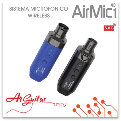 ARGUITAR AIRMIC1 Wireless Digital System Microfonico 5.8 Ghz Nero