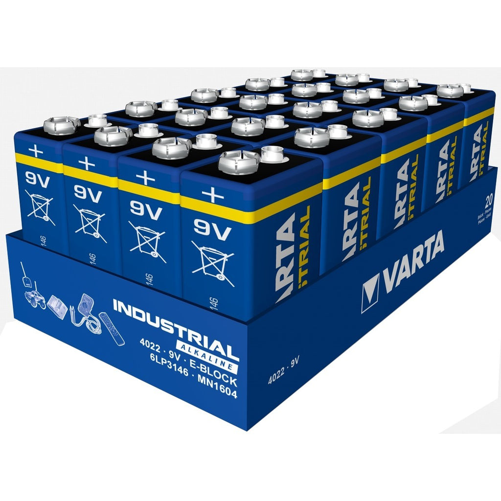 CONF. 20 PZ. BATTERIA ALCALINA VARTA INDUSTRIAL 9V