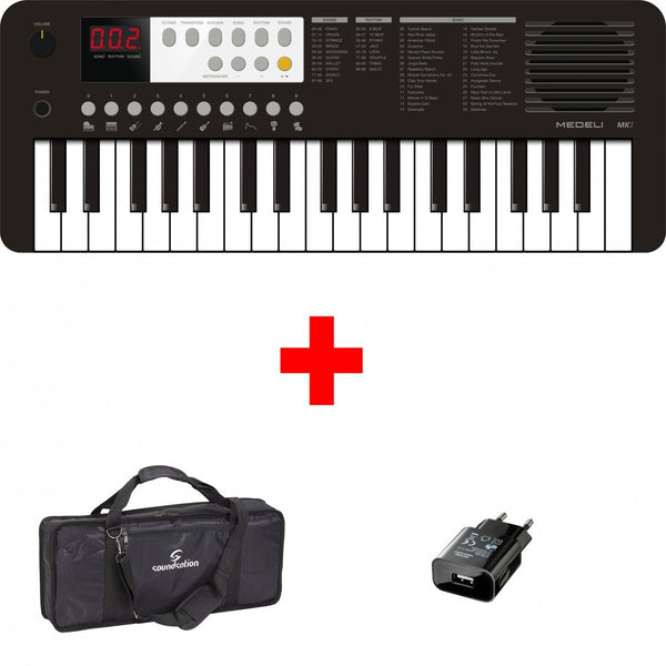 BUNDLE MEDELI MK1 TASTIERA 37 TASTI MINI CON ALIMENTATORE E BORSA