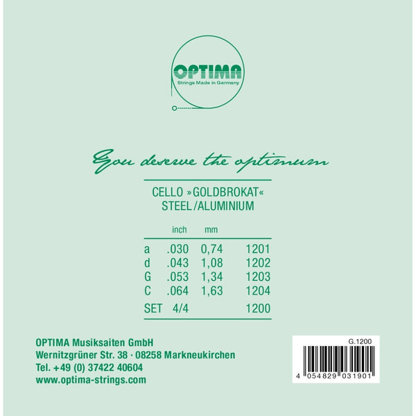 SET OPTIMA GOLDBROKAT G 1200 VIOLONCELLO 4/4