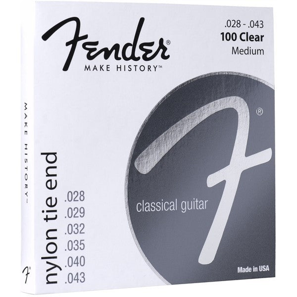 Muta Fender Nylon Acoustic Strings 100 Clear/Silver Tie End Gauges .028-.043