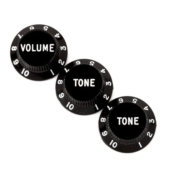 Fender Parts Stratocaster Knobs (Volume Tone) (3) Black 0991365000
