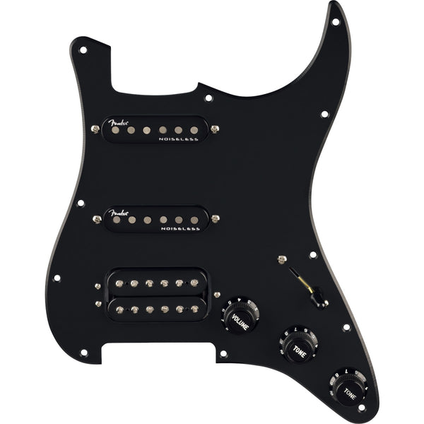 Pickup Fender Pre-Wired Strat Pickguard, Quadra Tap/Ultra Noiseless HSS Black 11 Hole 0992352506