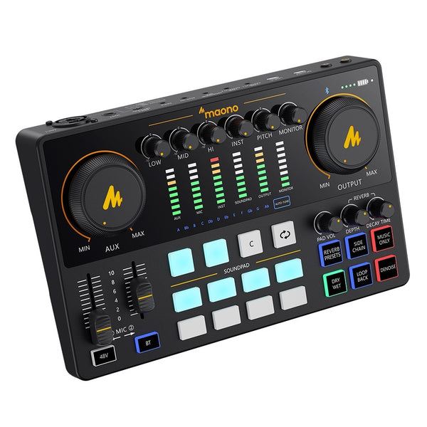 CONSOLE PORTATILE PER STREAMING LIVE E PODCAST PER COMPUTER E SMARTPHONE MAONO AME2