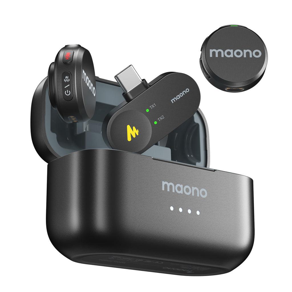 DOPPIO MICROFONO WIRELESS LAVALIER MAONO T5 WAVE