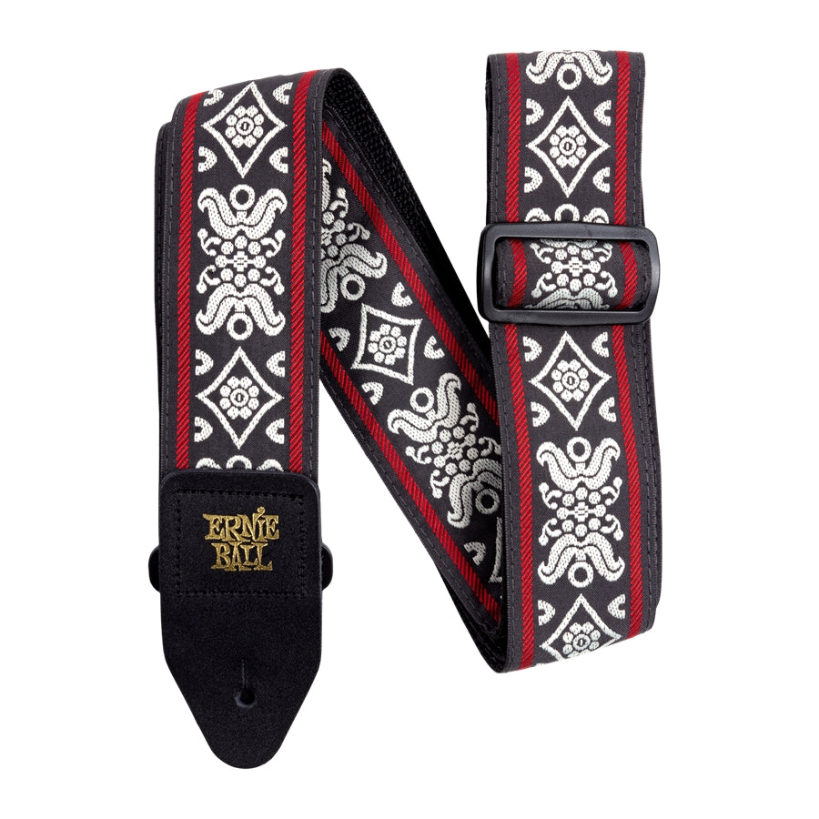 4669 Tracolla Blackjack Red Jacquard