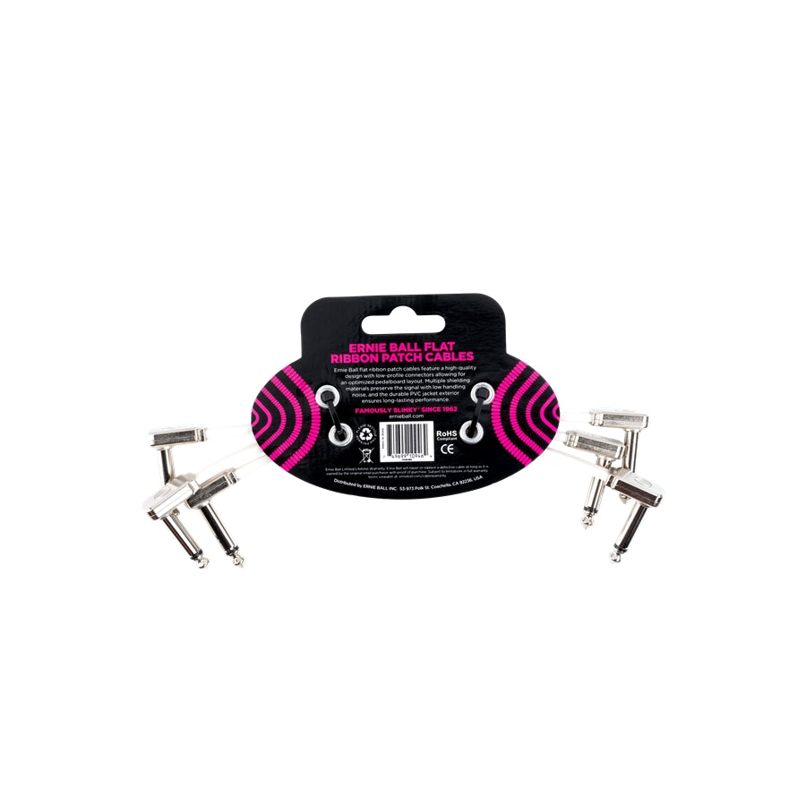 6385 Flat Ribbon Patch Cable White 15.24cm 3Pk