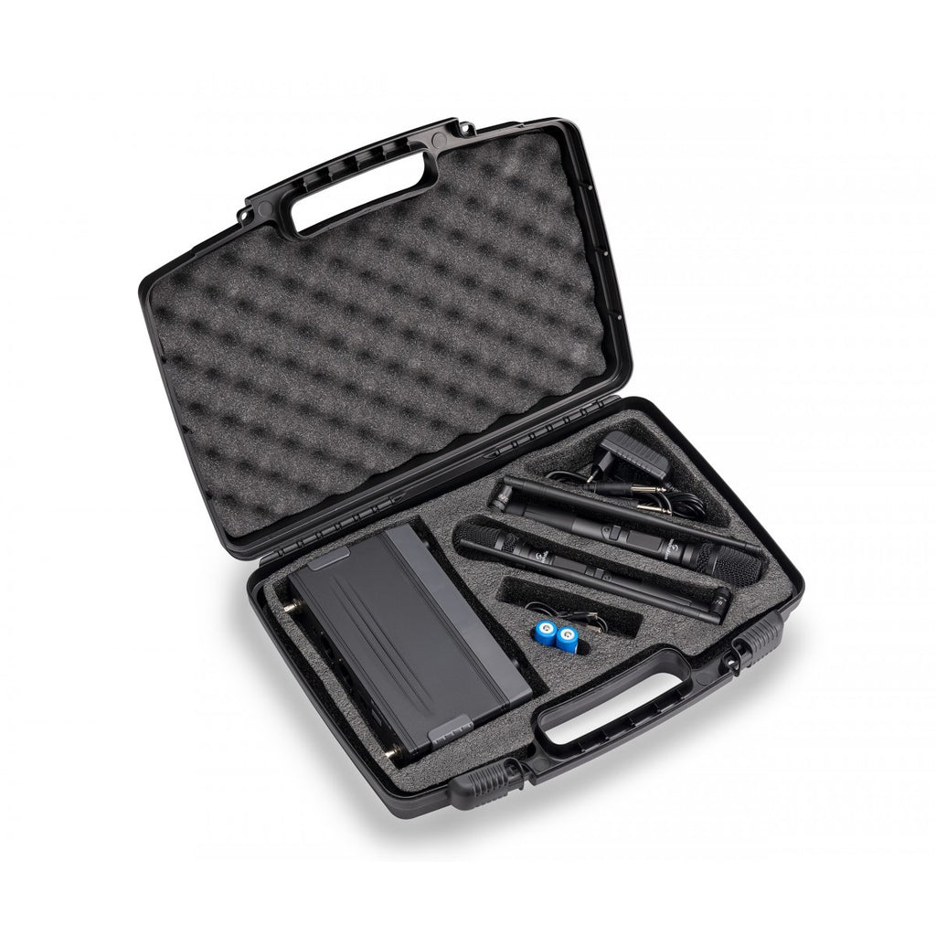 RADIOMIC. DIGIT. DOPPIO UHF SOUNDSATION WF-D290HH MKII-A2 2 TX A MANO 606-613.5MHz