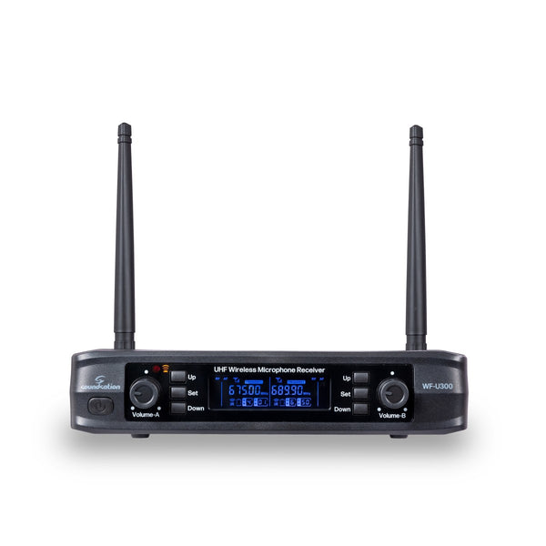 RADIOMIC. UHF SOUNDSATION WF-U300HH-A1 2 MIC. PALMARI 521.4-549.6MHz