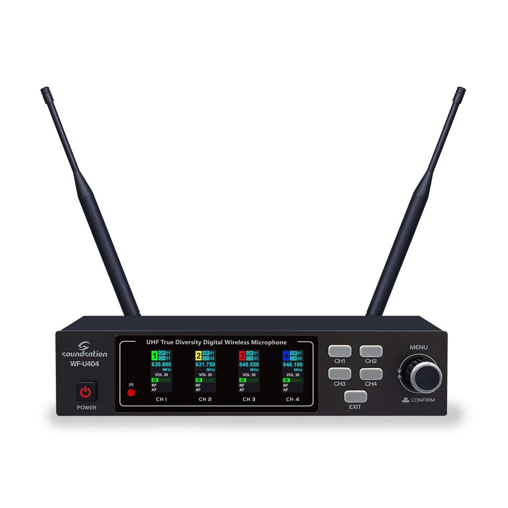 RADIOMIC. 4-CH SOUNDSATION WF-U404HH A1 UHF TRUE DIVERSITY 4 HANDMIC 516-558MHz