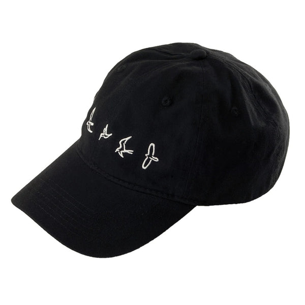 Low-Profile Baseball Hat Birds Logo Black