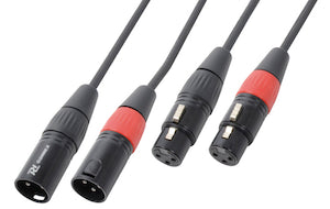 CX60-05 Cable 2xXLR M-2xXLR F 0.5m