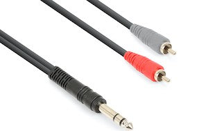 CX328-1 Cable 6.3 St.-2 RCA M 1.5m