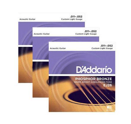 D ADDARIO EJ26 3 Pack Custom Light