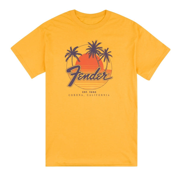 Fender Lifestyle Palm Sunshine Unisex T-Shirt Marigold L 9190119506