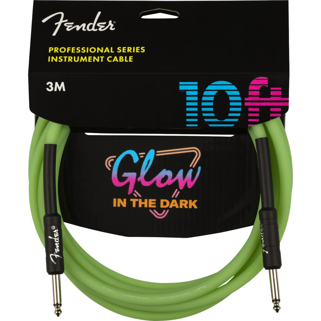 Cavo Fender Professional Glow in the dark, Green, 10'(3m) 0990810119