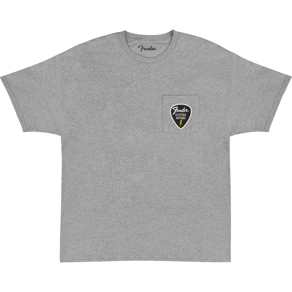 T-shirt fender pick patch pocket tee, athletic grey, l 9192600506