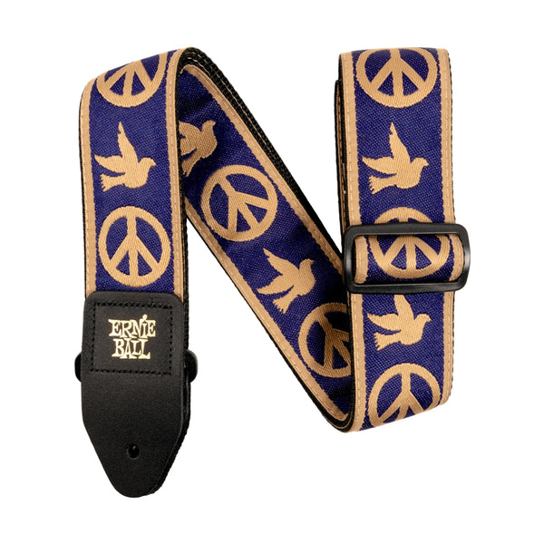 4699 Tracolla Navy Blue and Beige Peace Love Dove Jacquard Strap 2021