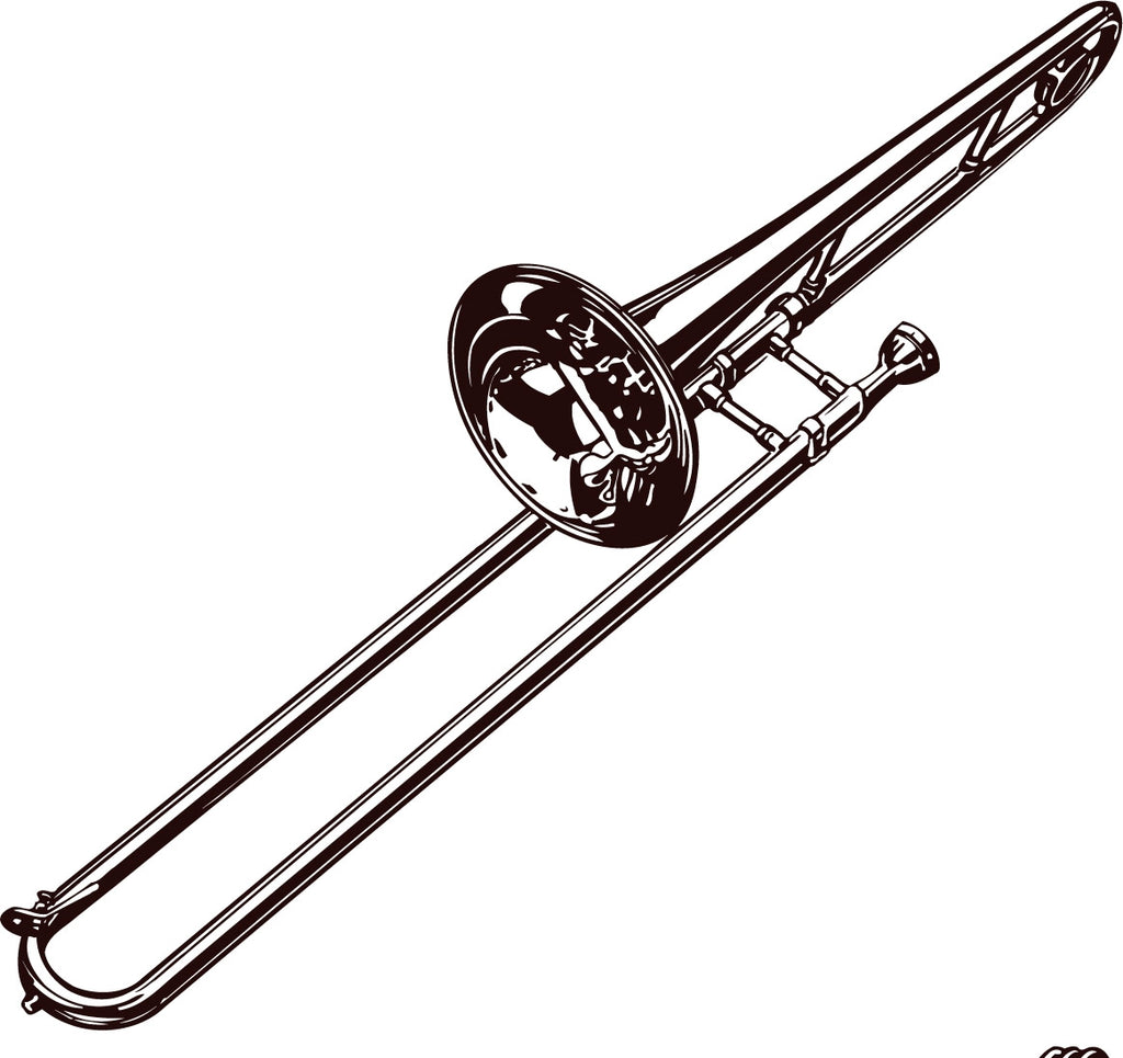 STICKER SWINGTIME SERIE INSTRUMENTS trombone 70x20 cm  DSS0020