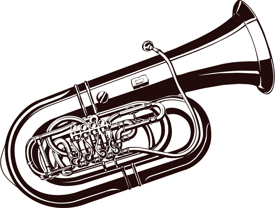STICKER SWINGTIME SERIE INSTRUMENTS tuba 70x43 cm  DSS0022