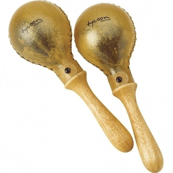 Tycoon - Large Round Maracas in cuoio grezzo
