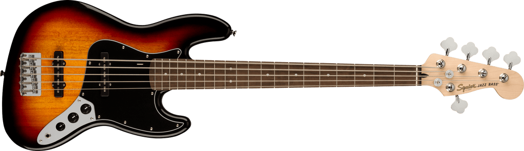 SQUIER Affinity Series™ Jazz Bass® V Laurel Fingerboard Black Pickguard 3-Color Sunburst