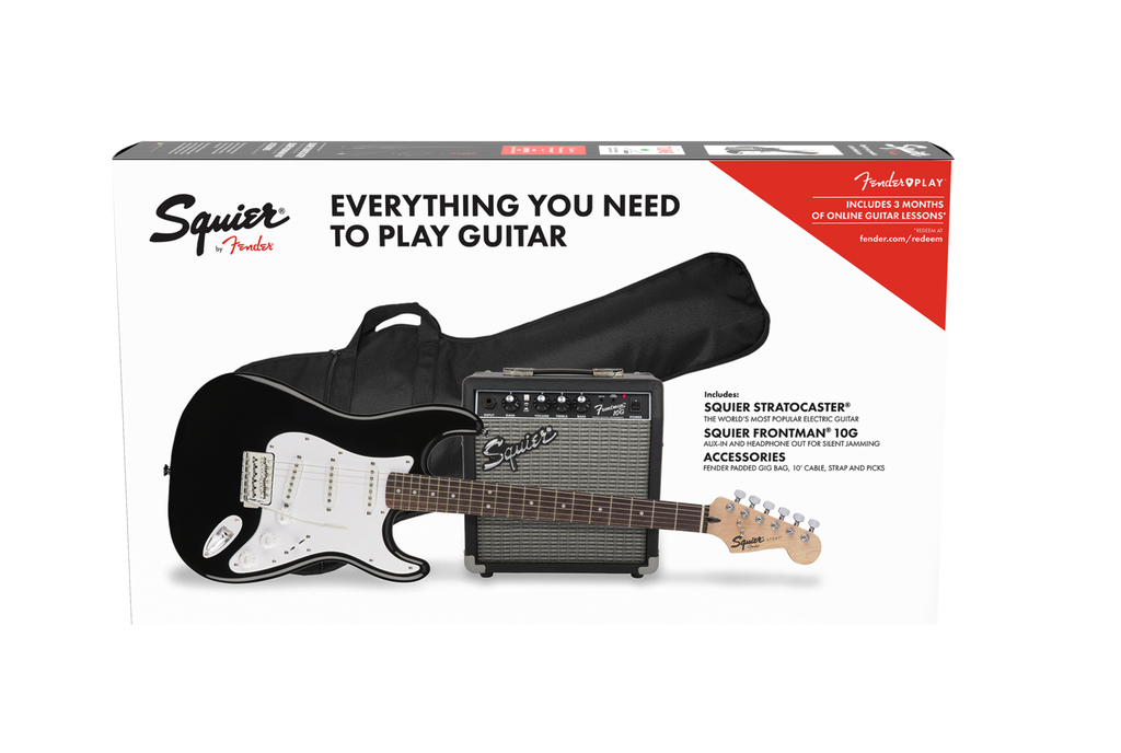 SQUIER STRATOCASTER BLACK GUITAR PACK